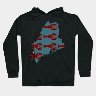 Maine Lobster on Map Hoodie